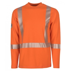 DragonWear Pro Dry FR Dual Hazard Hi-Viz Shirt Orange - True North DragonWear