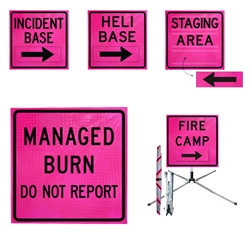Standard Square 36" Roll-Up Sign - FIRE CAMP, Pink 